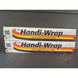 (2) Rolls VTG 1995 Handi-Wrap plastic film 1 NEW 1 OPENED 100 sq ft